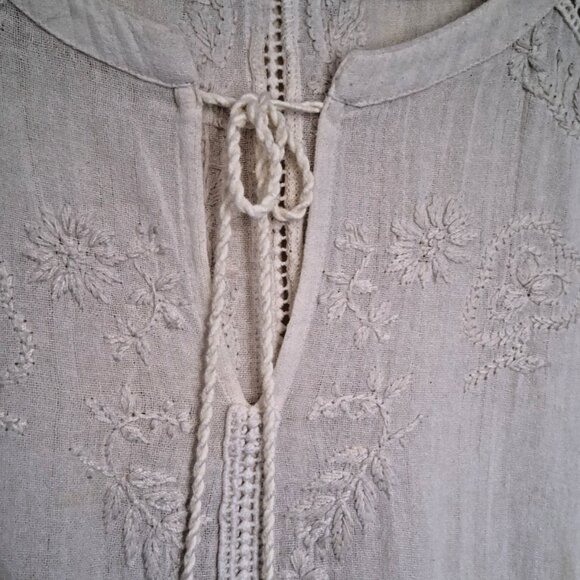 Rachel Zoe Women Peasant Top 2X 3X White Embroidered 3/4 Sleeve Boho Cottagecore - Picture 4 of 12